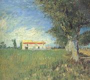 Vincent Van Gogh Farmhous in a Wheat Field (nn04) Spain oil painting reproduction